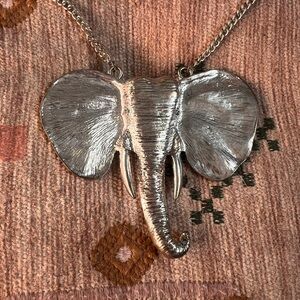 Silver Elephant Pendant Necklace